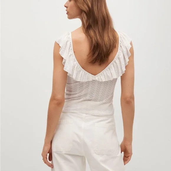 Mango Ruched openwork top - Picture 3 of 10